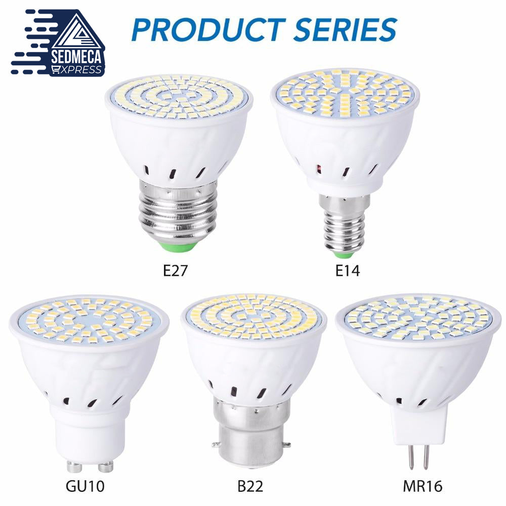 GU10 LED E27 Lamp E14 Spotlight Bulb 48 60 80  220V GU MR16 gu5.3 Lamp Spot light B22 5W 7W 9W. Sedmeca Espress Instrumentation and Electrical Materials.