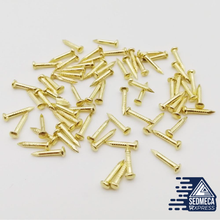 Load image into Gallery viewer, 200X Golden Silver Antique Brass Bronze Diameter 1.2mm Length 6mm 8mm 10mm Iron Small Mini Round Head Nail for Jewelry Box Hinge. Sedmeca Express. Metals.
