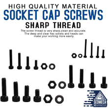 Load image into Gallery viewer, 1060pcs M2 M3 M4 M5 Hex Socket Screw Set Carbon Steel Flat Round Cap Head Screws Bolts and Nuts Assortment Kit with Storage Box. Sedmeca Express. Metals.
