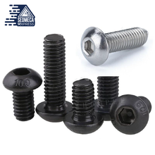 Load image into Gallery viewer, 5/50pc M2 M2.5 M3 M4 M5 M6 M8 304 A2-70 Stainless Steel Black grade 10.9 ISO7380 Hexagon Hex Socket Head Button Allen Bolt Screw. Sedmeca Express. Metals.
