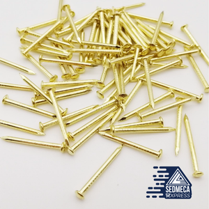 200pcs Golden Diameter 1.2mm 1.5mm 1.8mm Iron Small Mini Round Head Nail Tack for Jewelry Chest Box Case Hinge Furniture Drum. Sedmeca Express. Metals.