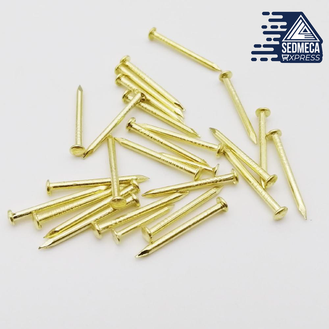 200pcs Golden Diameter 1.2mm 1.5mm 1.8mm Iron Small Mini Round Head Nail Tack for Jewelry Chest Box Case Hinge Furniture Drum. Sedmeca Express. Metals.