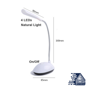 LED Desk Table Lamp AAA Battery Powered Eye Protection Light Book Reading Lights.