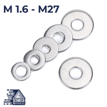 Load image into Gallery viewer, M3M2M2.5M1.6M4M5M6M8M10M12M16M20M24M27 GB97 A2 Spacer 304Stainless Steel Washer Plain Gasket for Screw Bolt Flat Metal M3Washer. Sedmeca Express. Metals.
