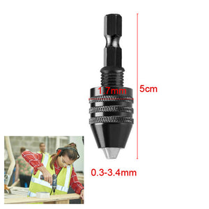 0.3-8mm Mini Keyless Drill Chuck 1/4" Hex Shank Keyless Power Drill Quick Change Converter