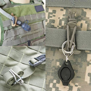 1/2/5Pcs Molle Backpack Buckle Carabiner Clips Outdoor Nylon Camping Bag Hanger Hook Clamp EDC Carabiner Survival Gear Tools. Secures webbing, cords, wires, excess materials Elastic shock cord, Easy adjustment. SEDMECA EXPRESS. Hand Tools & Equipments.