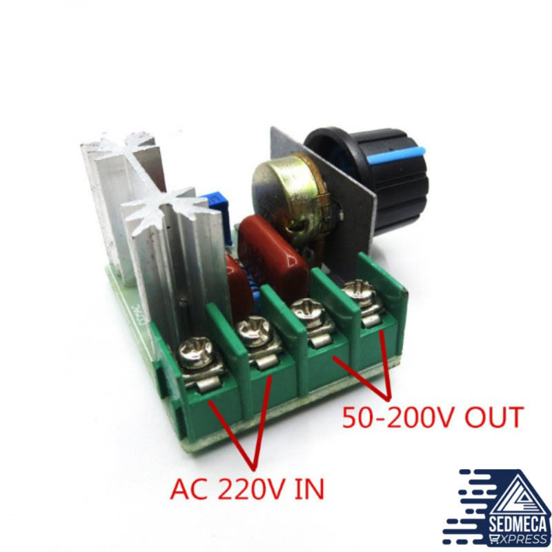 Motor speed controller, electronic thyrisistor, voltage regulator 2000w 220v and temperature