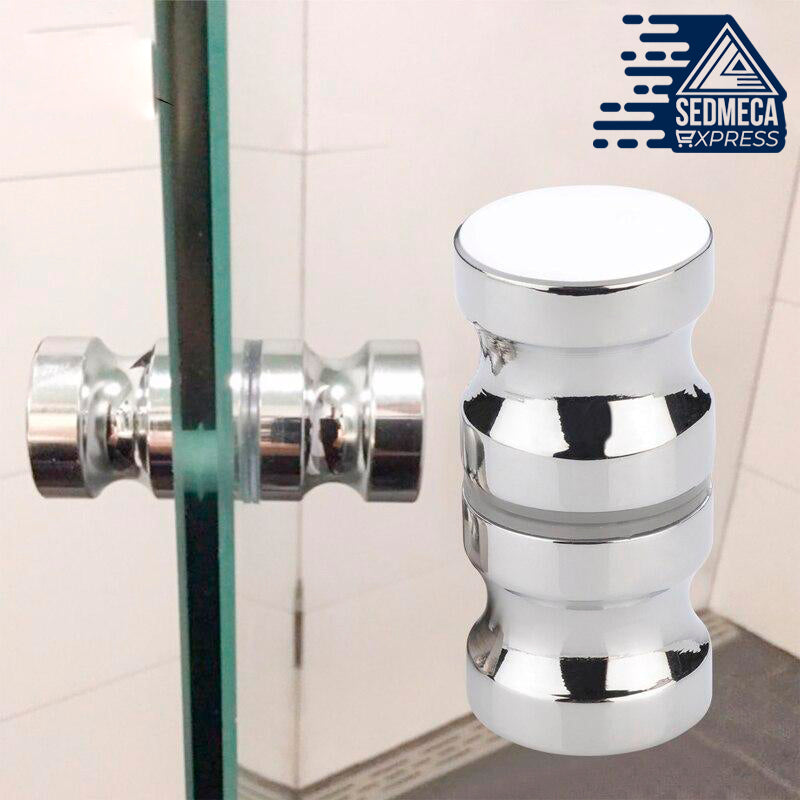 Door Handle Glass Door Knob Puller Push Bathroom Shower Cabinet Handles Drawer Brushed / Silver with 30-100mm Screw