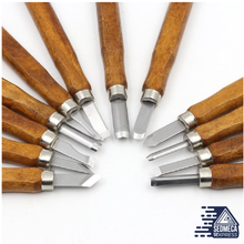 Load image into Gallery viewer, New 12pcs Wood Carving Chisels Tools for Woodworking Engraving Olive fhandmade Knife set. Sedmeca Express. Hand Tools &amp; Equipments.
