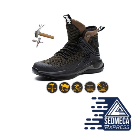 New Large size 37-50 safety boots light comfortable, steel toe cap, anti-piercing industrial outdoor work shoes, foot protection. SEDMECA EXPRESS. Personal Protective Equipment.