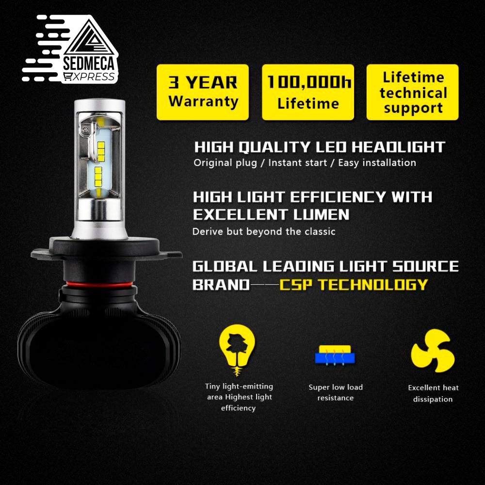 Nighteye Led H4 H7 H8 H9 H11 8000LM 50W 6500K Car LED Headlights White –  SEDMECA Express