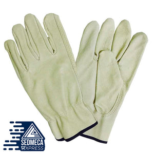 Pig Skin Leather Gloves Safety Working Mechanical Repairing Gardening Gloves. SEDMECA EXPRESS. Personal Protective Equipment.
