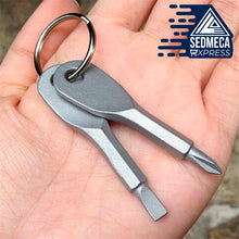 Load image into Gallery viewer, Pocket Repair Tool Multi Mini Gadget Camp Portable Phillips keyring Hike Outdoor Slotted Screwdriver Key Ring. Sedmeca Express. Hand Tools &amp; Equipments.
