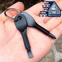 Load image into Gallery viewer, Pocket Repair Tool Multi Mini Gadget Camp Portable Phillips keyring Hike Outdoor Slotted Screwdriver Key Ring. Sedmeca Express. Hand Tools &amp; Equipments.
