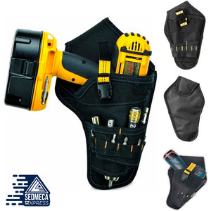Portable Heavy Duty Drill Driver Holster Cordless Electrician Tool Bag Bit Holder Belt Pouch Waist Cordless Drill Storage Pocket. Sedmeca Express. Hand Tools & Equipments.