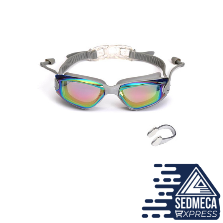 Professional Swimming Goggles Swimming Glasses with Earplugs Nose Clip Electroplate Waterproof Silicon Adluts. SEDMECA EXPRESS. Personal Protective Equipment.