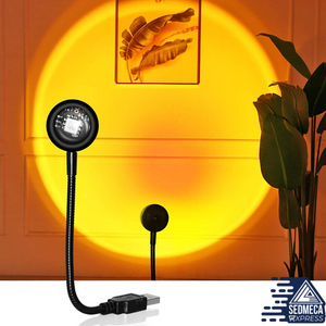 Romantic USB LED Night Light Sunset Projection Lamp for Bedroom and café