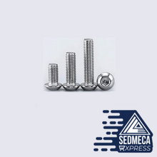 Load image into Gallery viewer, 5-50pcs ISO7380 M2 M2.5 M3 M4 M5 M6 M8 304 A2 Round Stainless Steel or Black 10.9 grade Hex Socket Button Head Allen Bolt Screw. Sedmeca Express. Metals. Construction &amp; Home.
