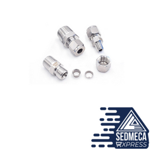 SS 304 Stainless Steel Double Ferrule Compression Connector 6mm 8mm 10mm 12mm Tube to 1/8" 1/4" 3/8" 1/2" Male NPT Pipe Fitting. Sedmeca Express. Metals. Construction & Home.