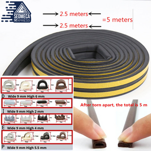 10 Meters DIPE Self-adhesive Door And Window Sealing Strip Glass Window Anti-collision Rubber Strip Foam Sound Insulation Strip. Sedmeca Express. Construction & Home.