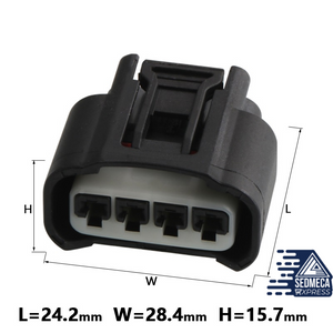 Set 4 Pin Compatible With Toyota Ignition Coil Waterproof Electrical Wiring Connector Female Plug