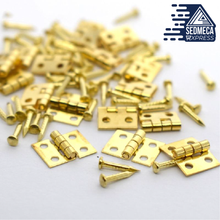 Load image into Gallery viewer, 20Pcs Pure Copper Small Hinges Door DIY Craft Supplies Jewelry Box Decor 8*10mm (80Pcs Nails)
