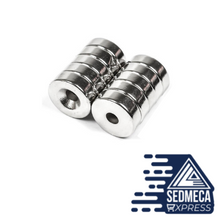 Load image into Gallery viewer, Small Countersunk Magnet Powerful Rare Earth Permanent Fridge Magnets For DIY. Sedmeca Espress Instrumentation and Electrical Materials. Metals.
