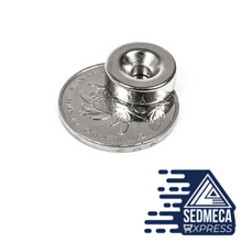 Load image into Gallery viewer, Small Countersunk Magnet Powerful Rare Earth Permanent Fridge Magnets For DIY. Sedmeca Espress Instrumentation and Electrical Materials. Metals.
