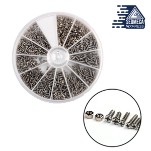 12 Kinds 600/1000 Pcs of Small Stainless Steel Screws Electronics Nuts Assortment for Home Tool Kit. Sedmeca Express. Metals.
