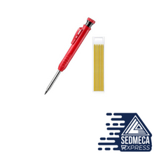 Load image into Gallery viewer, Solid Carpenter Pencil Set with 7 Refill Leads, Built-in Sharpener, Deep Hole Mechanical Pencil Marker Marking Tool. Sedmeca Express. Hand Tools &amp; Equipments.

