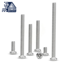 Load image into Gallery viewer, 100Pcs 50pcs M1 M1.2 M1.4 M1.6 M2 M2.5 M3 M4 DIN7985 GB818 304 Stainless Steel Cross Recessed Pan Head Screws Phillips Screws. Sedmeca Express. Metals. Construction &amp; Home.
