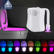 Load image into Gallery viewer, Toilet Night Light PIR Motion Sensor LED Bathroom Night Lamp 8 Colors
