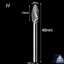 Load image into Gallery viewer, Tungsten Carbide Electric Burr 3mm Double Diamond Cut Metal And Wood
