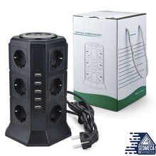 Load image into Gallery viewer, Vertical tower with multiple power supply USB surge protector EU Plug
