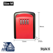 Load image into Gallery viewer, Wall Mount Key Storage Secret Box Organizer 4 Digit Combination Password Security Code Lock No Key Home Key Safe Box.  Key storage box suitable for outdoor and indoor use. Great key-safe box for home, vacation home, garage, emergency entry, and real estate business. Convenient for cleaners, workers, pet sitters, the elderly, and children. Sedmeca express products. 
