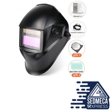 Load image into Gallery viewer, Welding mask Solar Automatic Li-battery Electric DIN4/9-13 TIG MIG Welding helmet Auto Darkening Welding Mask. Sedmeca express personal protective equipment. 
