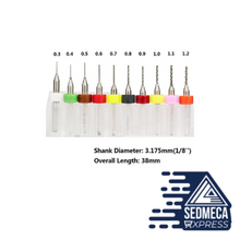 Load image into Gallery viewer, XCAN 10pcs/Set 0.3mm to 1.2mm PCB Mini Drill Bit Tungsten Steel Carbide for Print Circuit Board CNC Drill Bits Machine. Sedmeca Express. Hand Tools &amp; Equipments.
